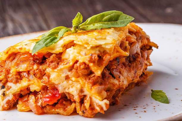 istock Traditional lasagna made with minced beef bolognese sauce 503924448