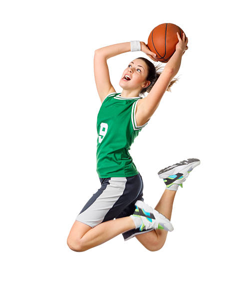 mädchen-basketball player - exercising women sport studio shot stock-fotos und bilder