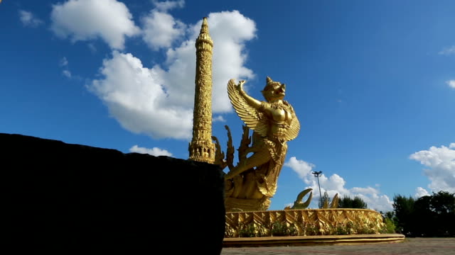 Golden carving art landmark in Thailand.