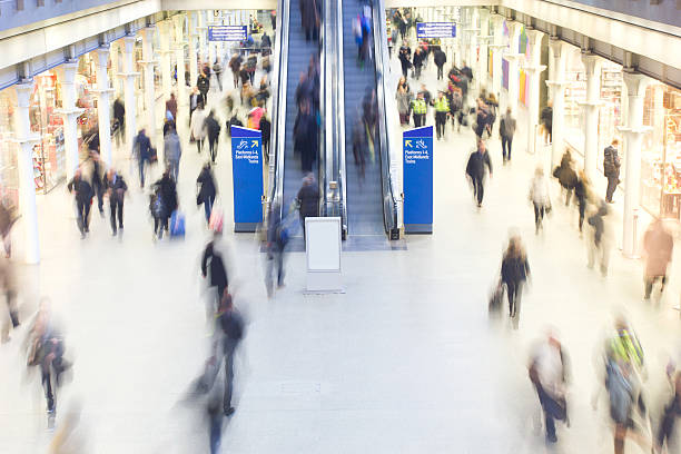istock Blur Movement people in Rush Hour train station, London, UK 503942313