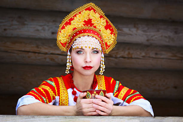 istock Russian girl in a kokoshnik 503944593