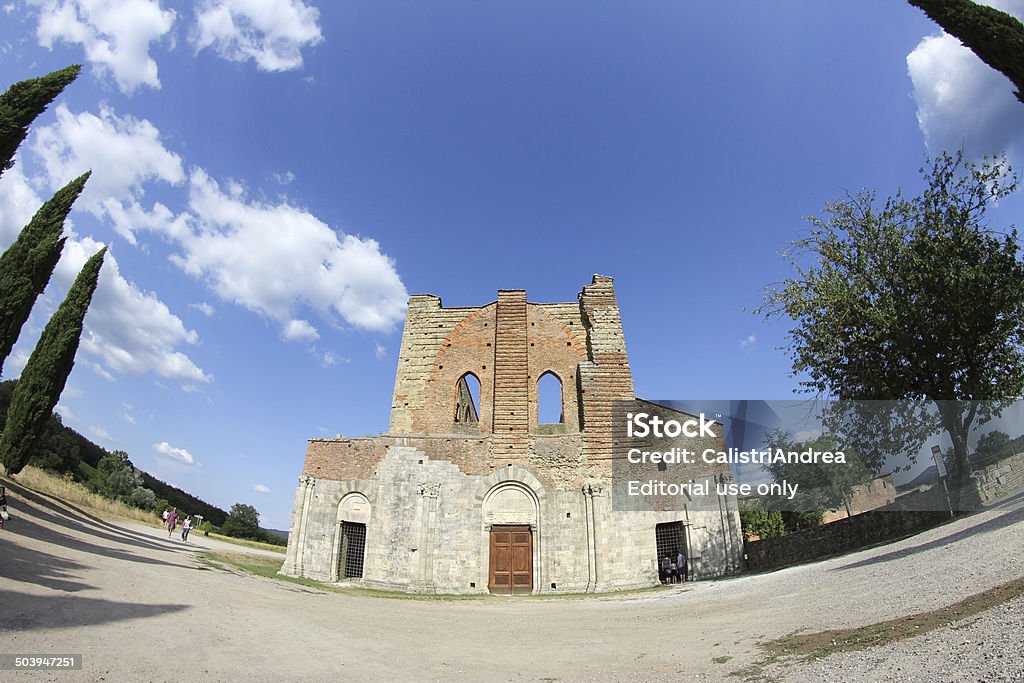 San Galgano Abbey, Tuscany, Italy Italy, Tuscany region. Medieval San Galgano Abbey. Abbey - Monastery Stock Photo