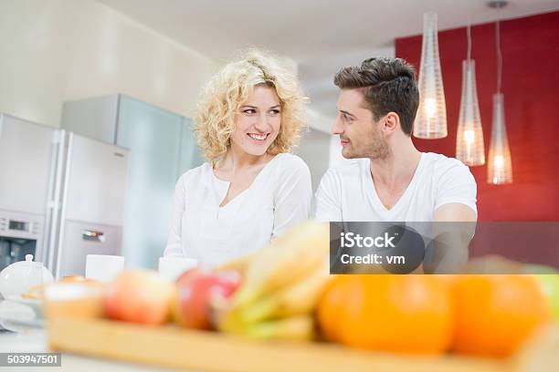 Couple Having Breakfast Stock Photo - Download Image Now - 25-29 Years, Adult, Adults Only