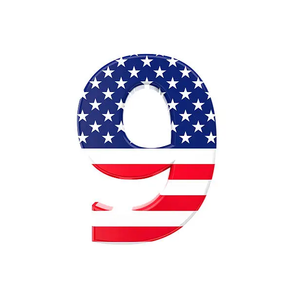 3d image of usa font letter on white background