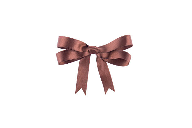 istock Brown ribbon with a bow on  white background 503947779