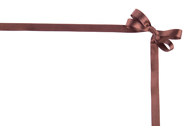 istock Brown ribbon with a bow on  white background 503947781