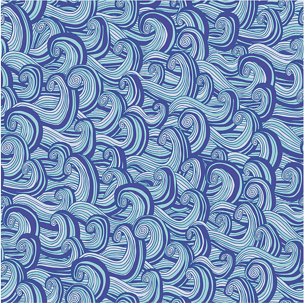 Wild Waves seamless pattern vector art illustration
