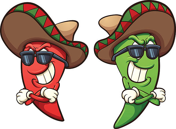 illustrations, cliparts, dessins animés et icônes de mexicaine chili peppers - sombrero hat mexican culture isolated