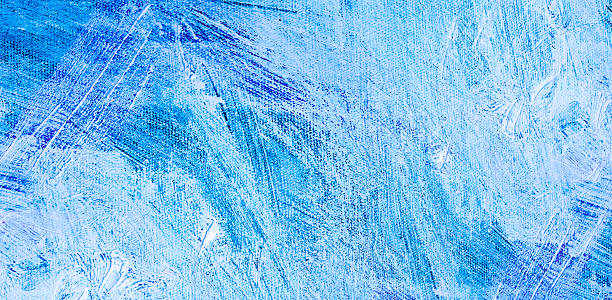 istock Texture blue, oil palette knife on a white canvas 503951736