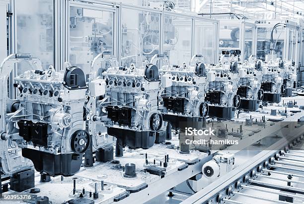 Factory Line Stock Photo - Download Image Now - Engine, Factory, Manufacturing