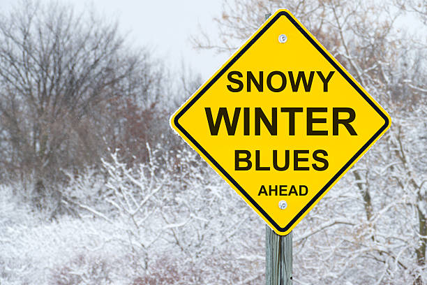 istock Snowy Winter Blues Road Warning Sign 503953864