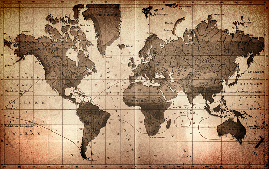 Antique illustration of a World map