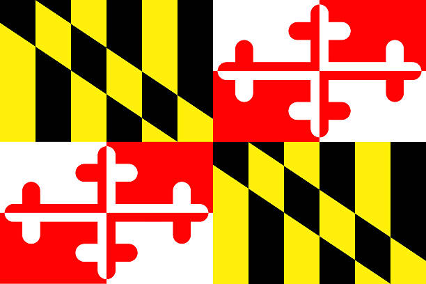 Maryland State Flag A view of the Maryland State Flag maryland us state photos stock pictures, royalty-free photos & images