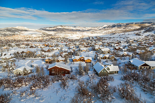 istock Winter village from midair 503957256