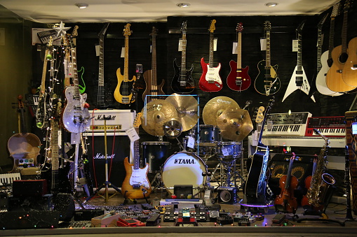 Istanbul, Turkey; January 07, 2015: Music shop from Istiklal Street, most known district from the Istanbul