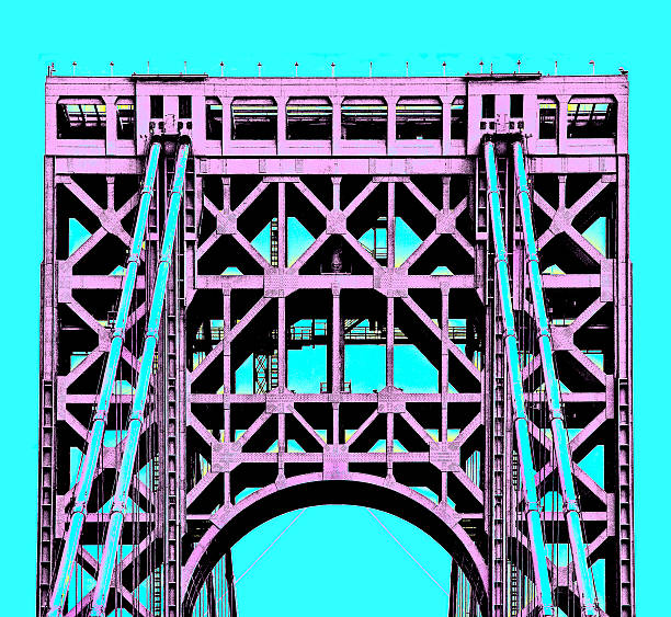 New York Bridge Posterized Image stock photo