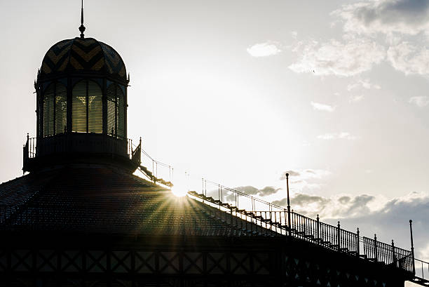 Born market roof at sunset in Barcelona, Catalonia, Spain