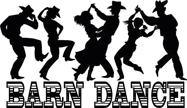 Vector illustration of Barn Dance Silhouette