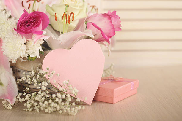 istock Flowers and valentines day card 503962952