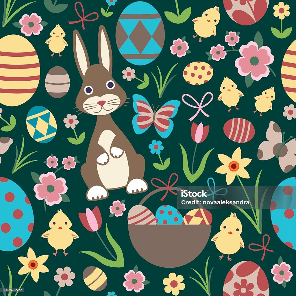 Easter Patterned Backround Easter Themed Vector Seamless Pattern Background Stock Illustration ...