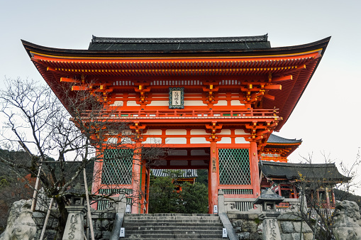 Kyoto, Japan - November 27, 2015: Kiyomizu-dera Temple in Kyoto is a landmark Buddhist temple and UNESCO World Heritage Site in Kyoto, Japan. Photo taken during the early morning.