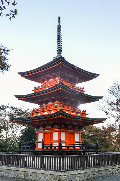 Kyoto, Japan - November 27, 2015: Kiyomizu-dera Temple in Kyoto is a landmark Buddhist temple and UNESCO World Heritage Site in Kyoto, Japan. Photo taken during the early morning.