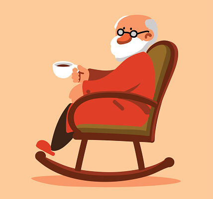 Relaxed Old Man Sitting In Rocking Chair And Drinking Tea Stock Illustration - Download Image Now - iStock Relaxed Old Man Sitting In Rocking Chair And Drinking Tea Stock Illustration - Download Image Now - iStock