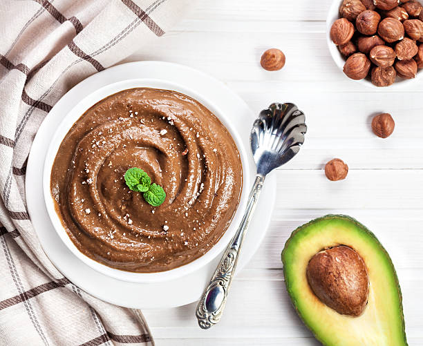 istock Vegan chocolate pudding from avocado and hazel milk 503981976
