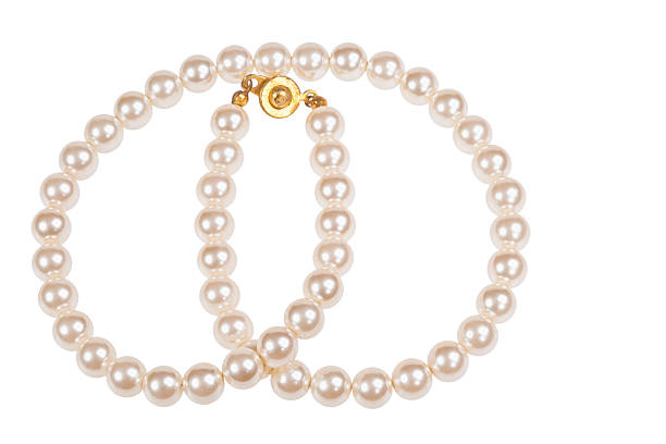 istock Pearl necklace isolated on white 503983070