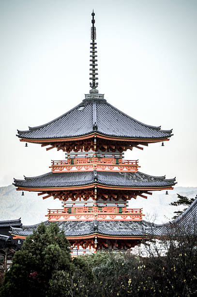 Kyoto, Japan - November 27, 2015: Kiyomizu-dera Temple in Kyoto is a landmark Buddhist temple and UNESCO World Heritage Site in Kyoto, Japan. Photo taken during the early morning.