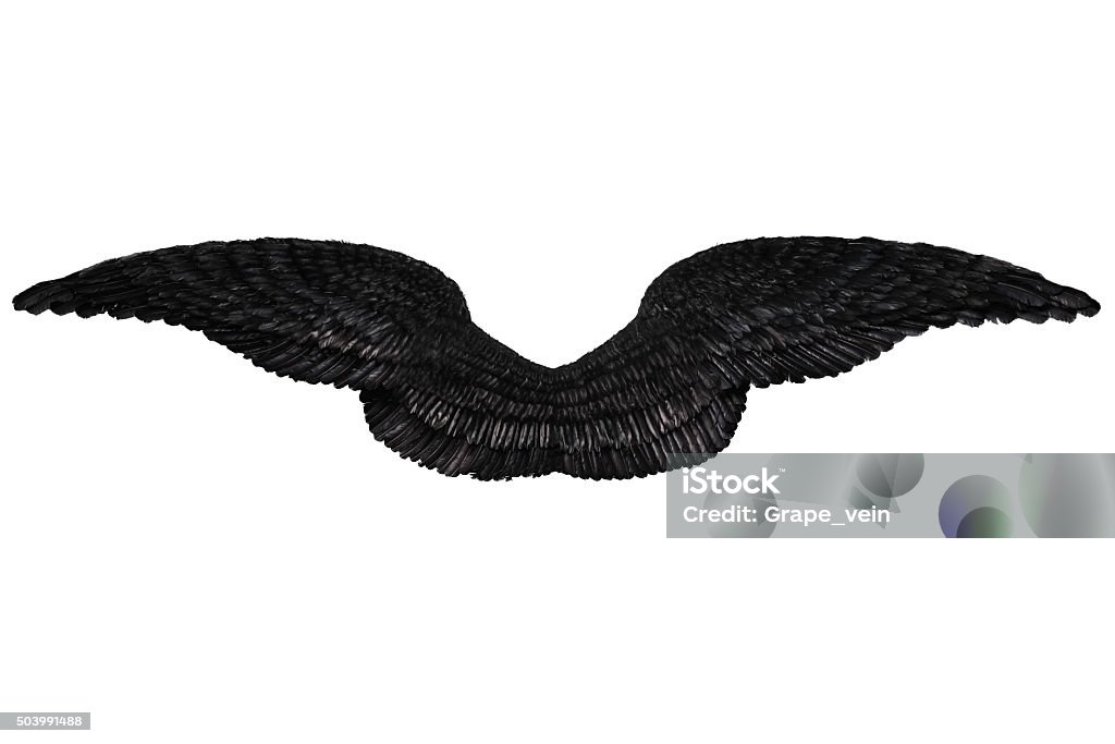 Black wings on white Black angel wings isolated on white background Angel Stock Photo