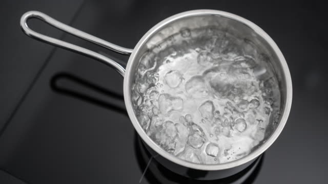 Water boiling in a small pan
