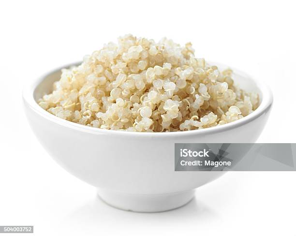 Boiled Quinoa Seeds Stock Photo - Download Image Now - Quinoa, Cut Out, White Background