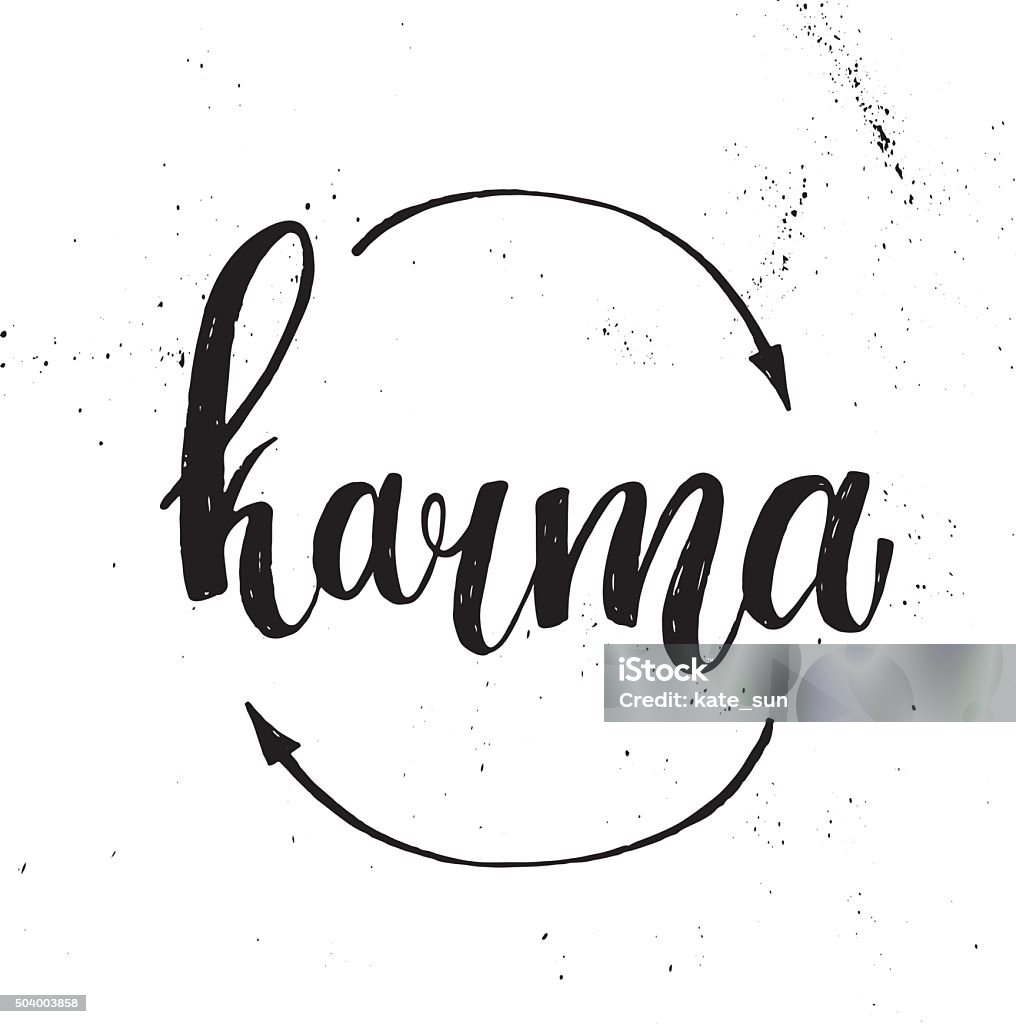 Hand Lettering Illustration Karma Vector Stock Illustration - Download  Image Now - Arrow Symbol, Art, Art And Craft - iStock