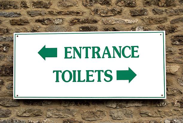 istock Entrance and toilets sign 504004292