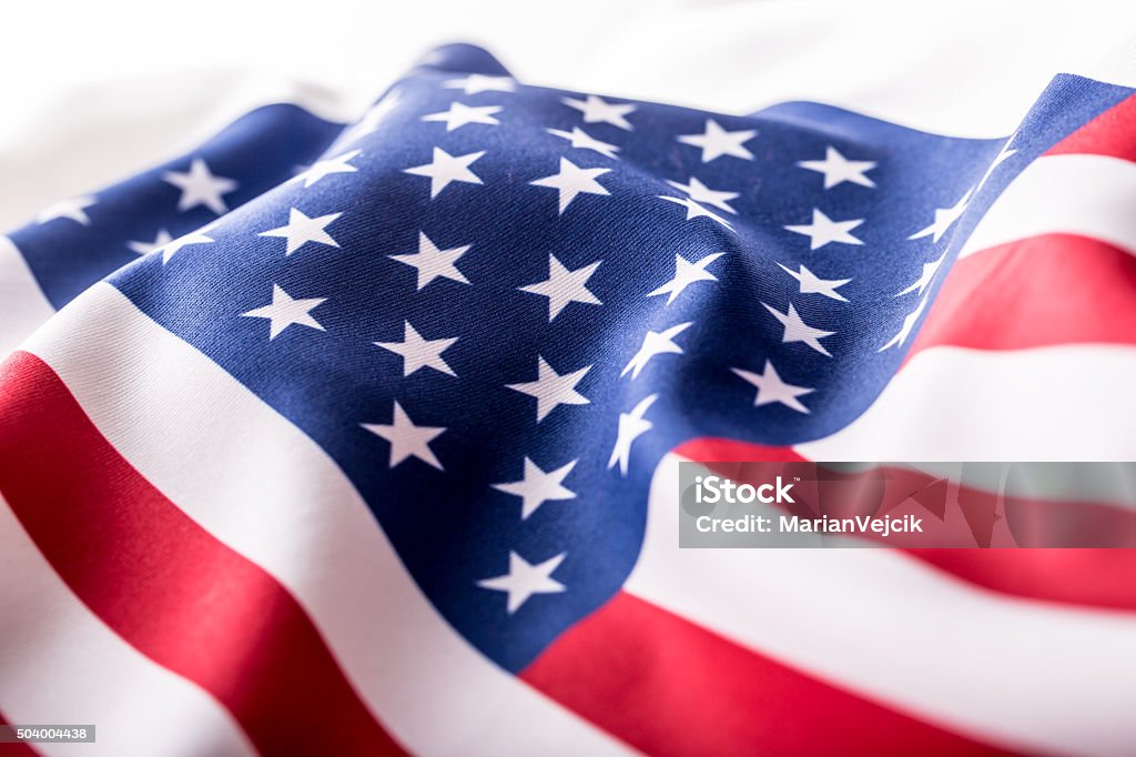 USA flag. American flag. American flag blowing wind. Close-up. USA flag. American flag. American flag blowing wind. Close-up. Studio shot.USA flag. American flag. American flag blowing wind. Close-up. Studio shot. American Flag Stock Photo