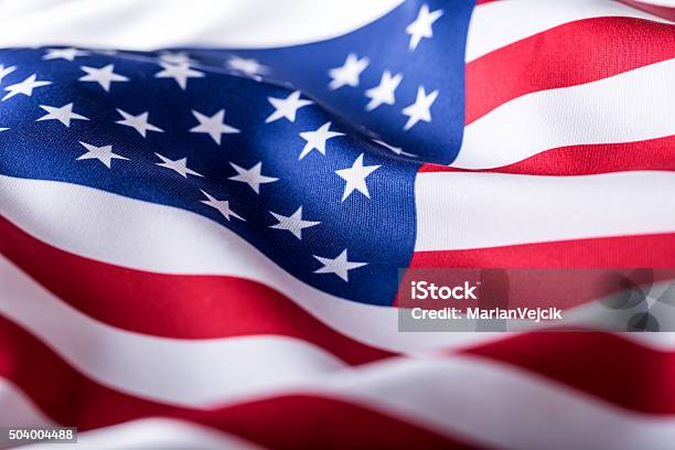 Usa Flag American Flag American Flag Blowing Wind Closeup Stock Photo - Download Image Now