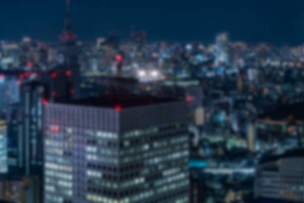 istock Blurred background of night view in a metropolis 504008086