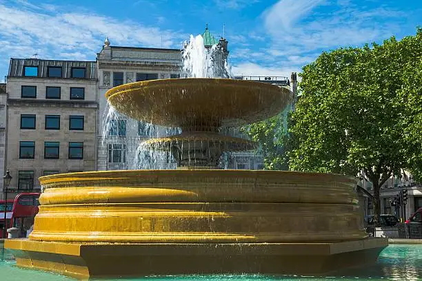 Photo of Fountain at  Trafalgar Square. London.