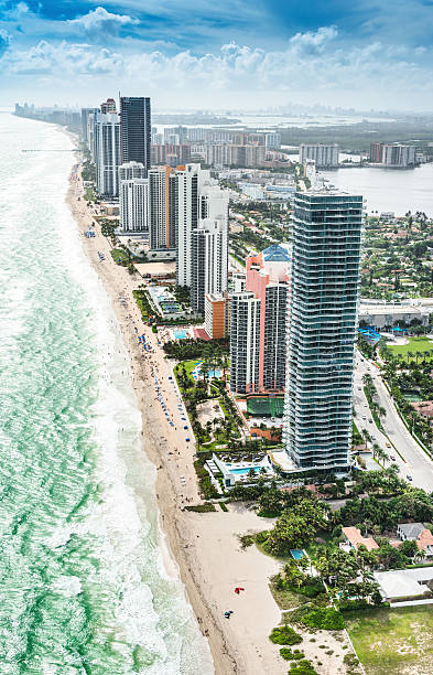 fort lauderdale – luftaufnahme - fort lauderdale aerial view city florida stock-fotos und bilder