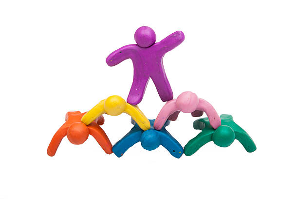 istock Crowd group of colourful plasticine humans 504012132