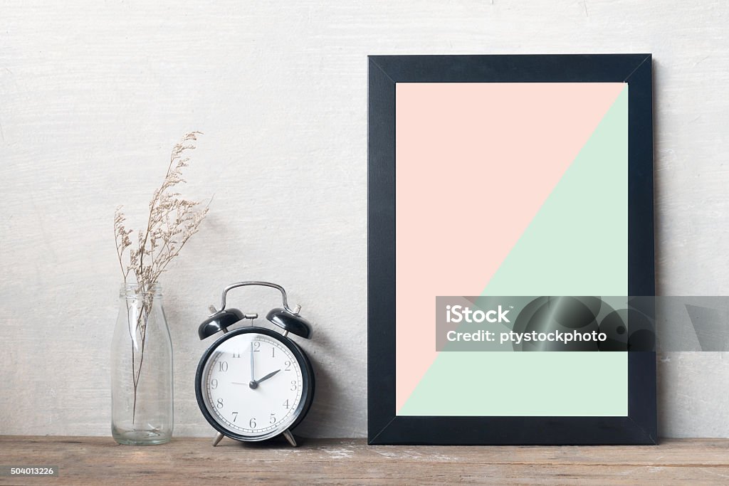frame and clock in pantone color Backgrounds Stock Photo