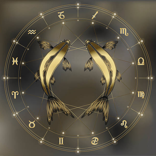 istock Golden fishes, zodiac Pisces sign 504016756
