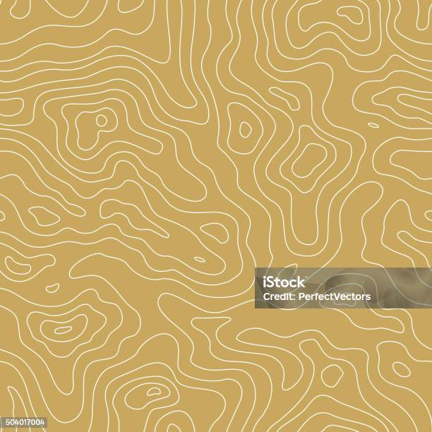 Topographic Map Seamless Golden Pattern Vector Background Stock Illustration - Download Image Now