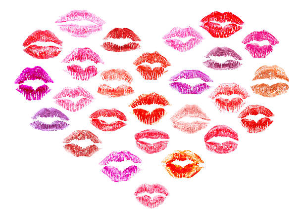 3D kiss splashing out of the page