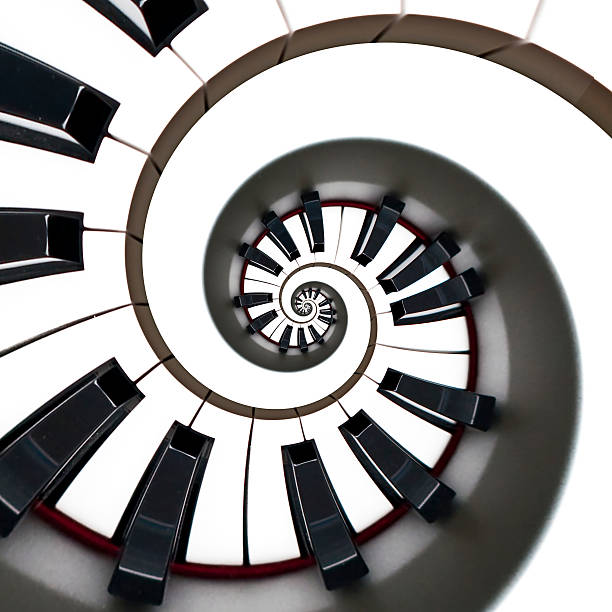 istock Spiral piano keyboard 504029715