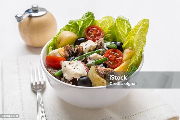 Nicoise Salad Stock Photo - Download Image Now - Appetizer, Bean, Black Olive