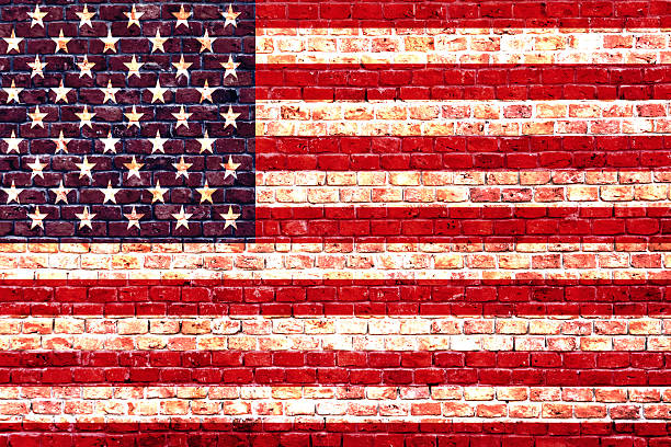 istock Usa Flag on the brick wall 504031535