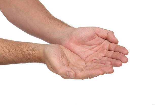 istock Man hands sign isolated on white background 504031927