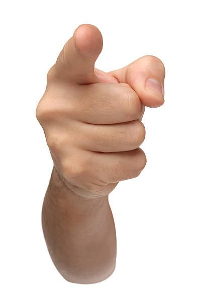 istock Accused. Pointing hand isolated on white background 504032633